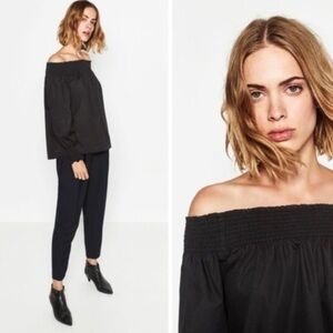 Zara Off Shoulder Stylish Black Top